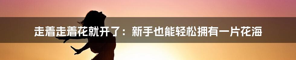 走着走着花就开了：新手也能轻松拥有一片花海