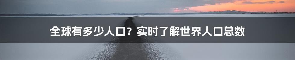 全球有多少人口？实时了解世界人口总数