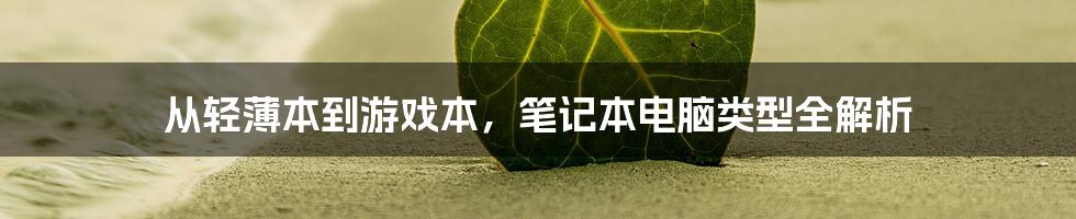 从轻薄本到游戏本，笔记本电脑类型全解析