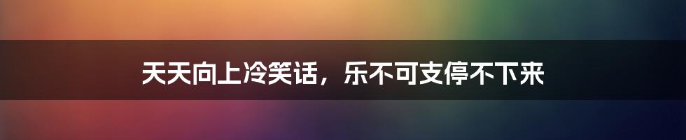 天天向上冷笑话，乐不可支停不下来