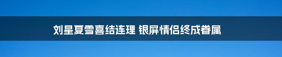 刘星夏雪喜结连理 银屏情侣终成眷属