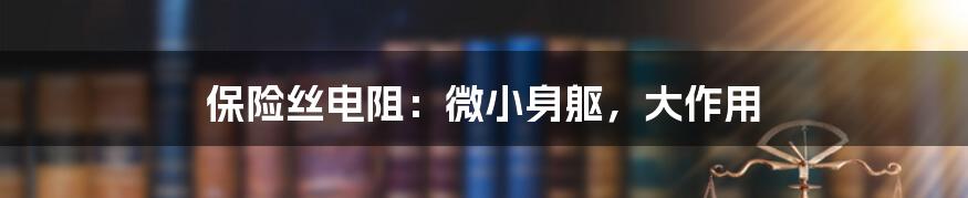 保险丝电阻：微小身躯，大作用