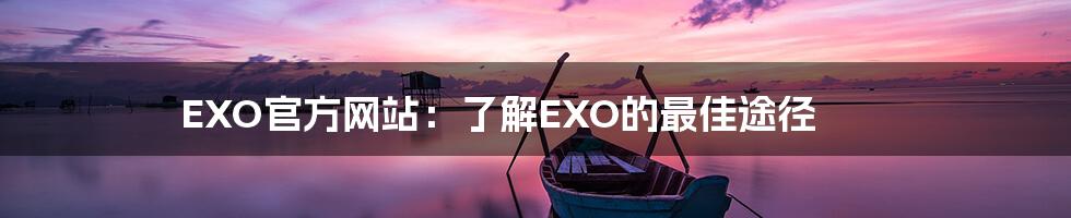 EXO官方网站：了解EXO的最佳途径