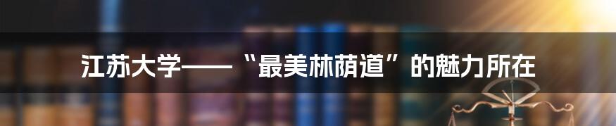 江苏大学——“最美林荫道”的魅力所在