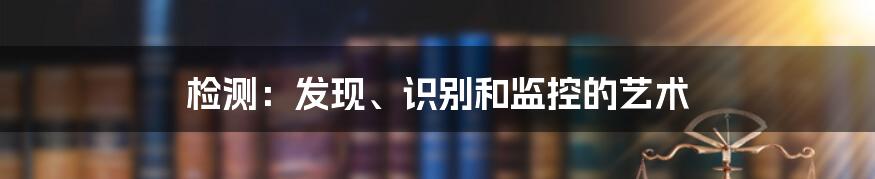 检测：发现、识别和监控的艺术