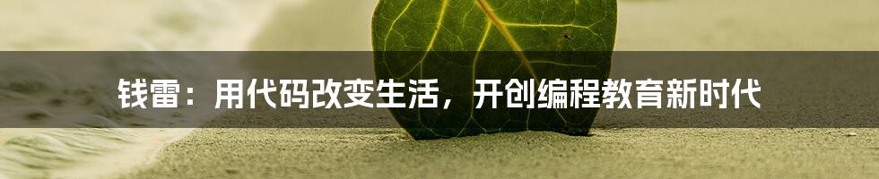 钱雷：用代码改变生活，开创编程教育新时代