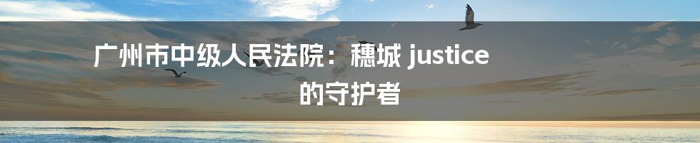 广州市中级人民法院：穗城 justice 的守护者