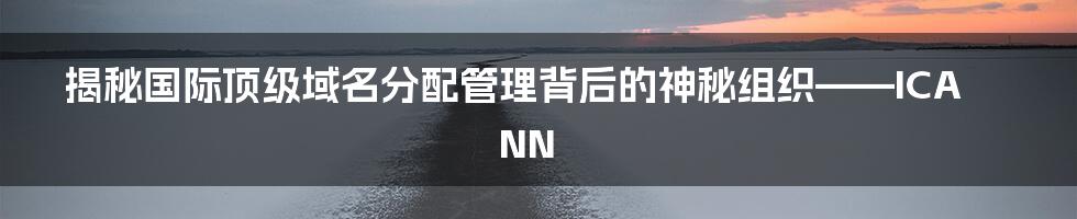 揭秘国际顶级域名分配管理背后的神秘组织——ICANN