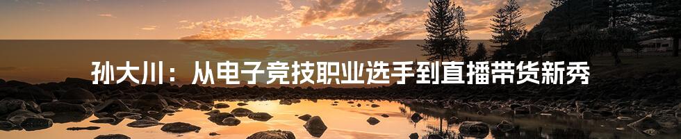 孙大川：从电子竞技职业选手到直播带货新秀