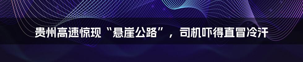 贵州高速惊现“悬崖公路”，司机吓得直冒冷汗