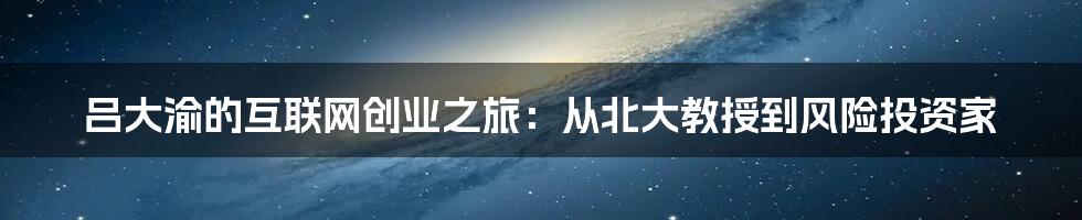 吕大渝的互联网创业之旅：从北大教授到风险投资家