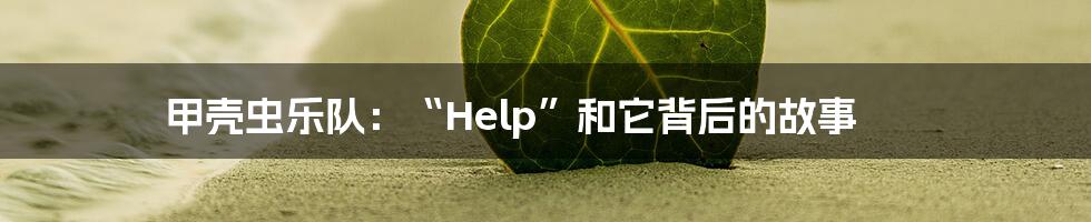 甲壳虫乐队：“Help”和它背后的故事