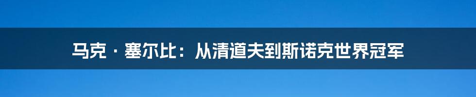 马克·塞尔比：从清道夫到斯诺克世界冠军