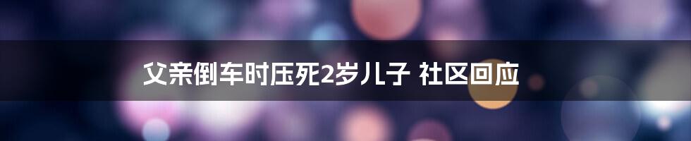 父亲倒车时压死2岁儿子 社区回应