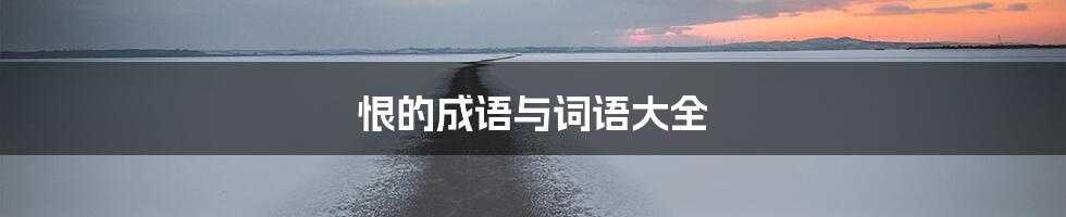 恨的成语与词语大全