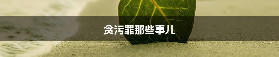 贪污罪那些事儿