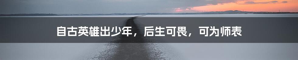 自古英雄出少年，后生可畏，可为师表