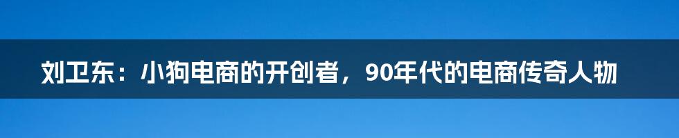 刘卫东：小狗电商的开创者，90年代的电商传奇人物