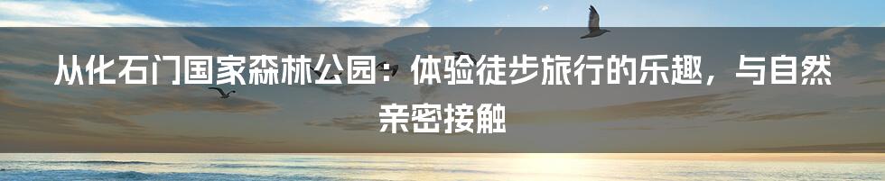 从化石门国家森林公园：体验徒步旅行的乐趣，与自然亲密接触