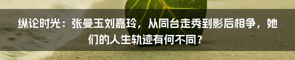 纵论时光：张曼玉刘嘉玲，从同台走秀到影后相争，她们的人生轨迹有何不同？