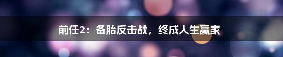 前任2：备胎反击战，终成人生赢家