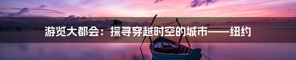 游览大都会：探寻穿越时空的城市——纽约