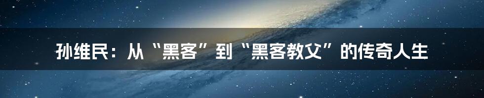 孙维民：从“黑客”到“黑客教父”的传奇人生