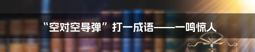 “空对空导弹”打一成语——一鸣惊人