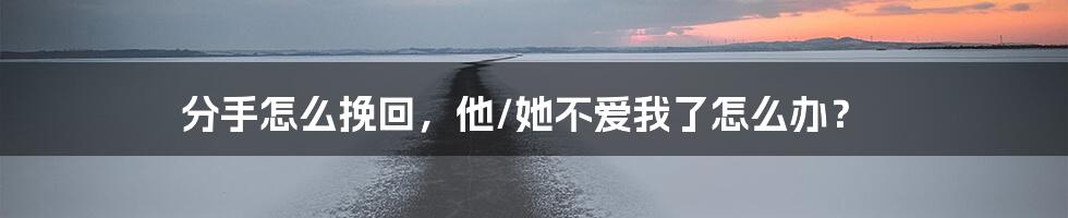 分手怎么挽回，他/她不爱我了怎么办？