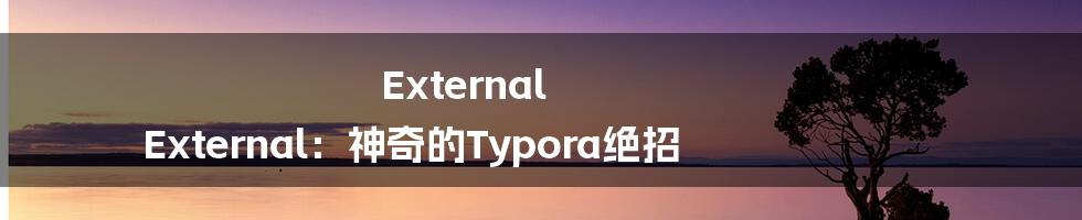 External External：神奇的Typora绝招