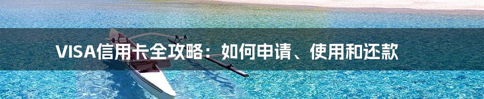 VISA信用卡全攻略：如何申请、使用和还款