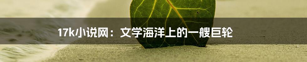 17k小说网：文学海洋上的一艘巨轮