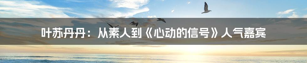 叶苏丹丹：从素人到《心动的信号》人气嘉宾