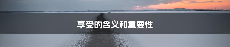 享受的含义和重要性