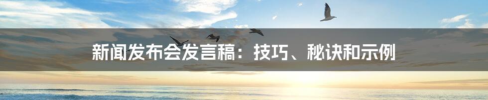 新闻发布会发言稿：技巧、秘诀和示例