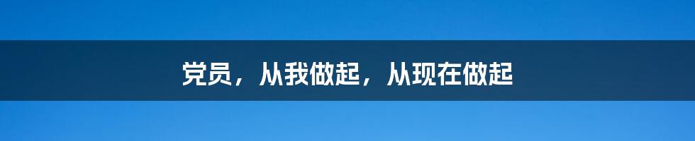 党员，从我做起，从现在做起