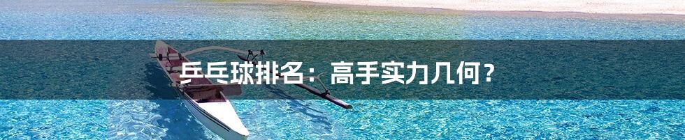 乒乓球排名：高手实力几何？