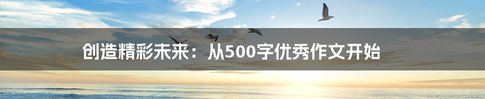 创造精彩未来：从500字优秀作文开始