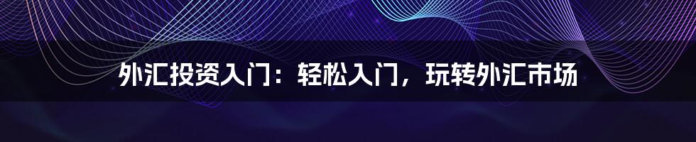 外汇投资入门：轻松入门，玩转外汇市场