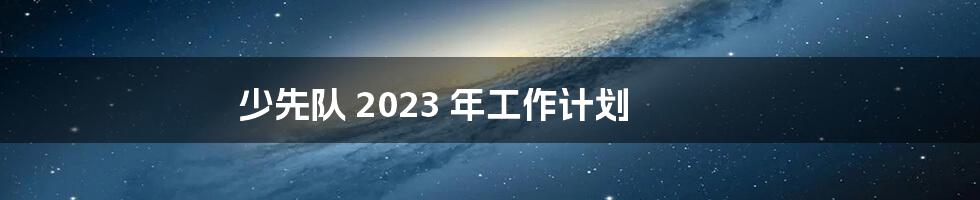 少先队 2023 年工作计划