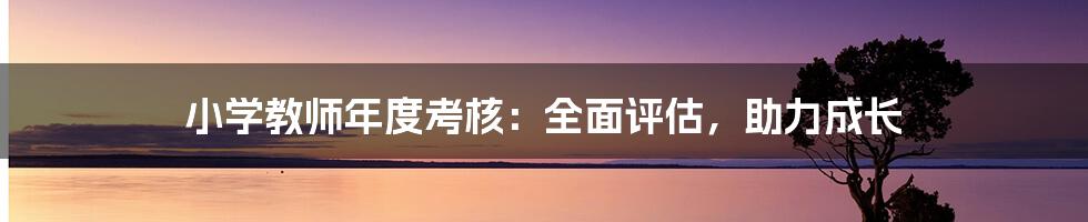 小学教师年度考核：全面评估，助力成长