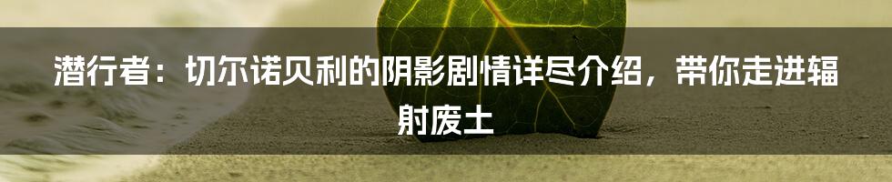 潜行者：切尔诺贝利的阴影剧情详尽介绍，带你走进辐射废土