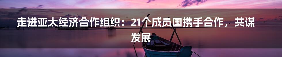 走进亚太经济合作组织：21个成员国携手合作，共谋发展