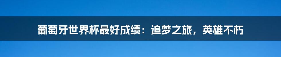 葡萄牙世界杯最好成绩：追梦之旅，英雄不朽