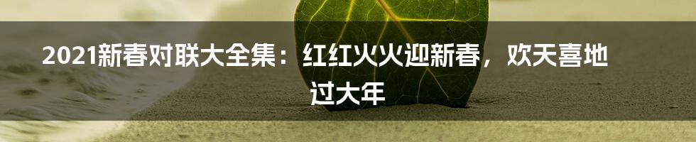 2021新春对联大全集：红红火火迎新春，欢天喜地过大年