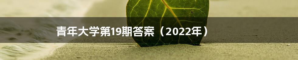 青年大学第19期答案（2022年）