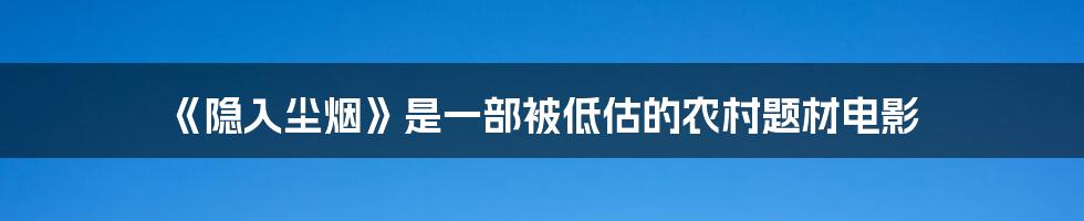 《隐入尘烟》是一部被低估的农村题材电影