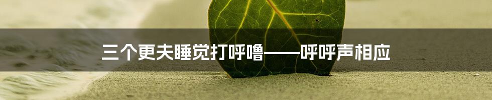 三个更夫睡觉打呼噜——呼呼声相应