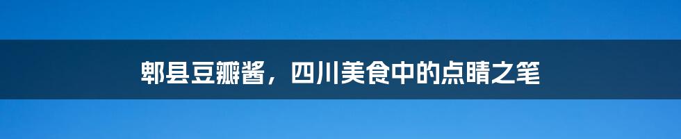 郫县豆瓣酱，四川美食中的点睛之笔