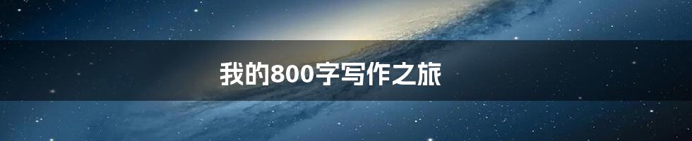 我的800字写作之旅